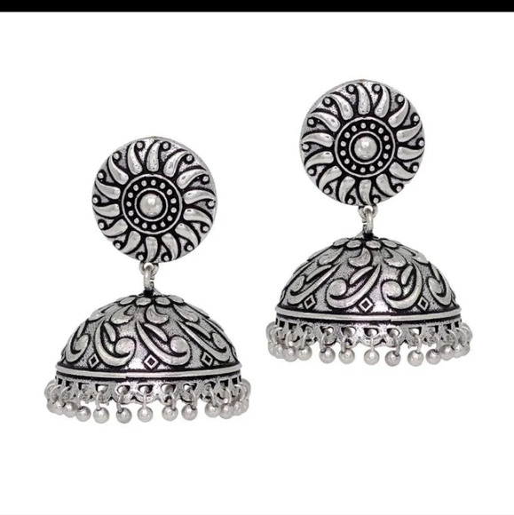 🔥LAST PAIR🔥 Bohemian Sunflower Jhumka Drop Earrings - Picture 4 of 7